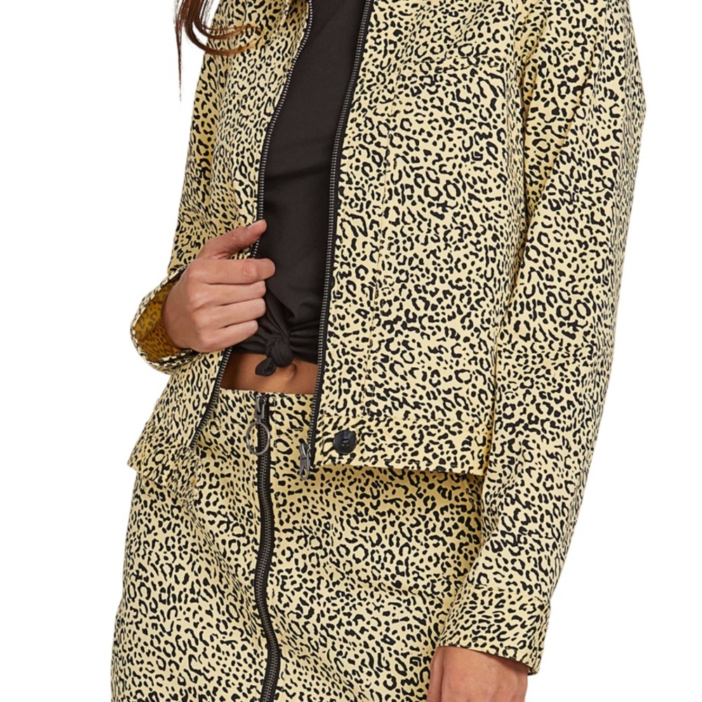 Volcom Women's Leopard Print Bomber Jacket